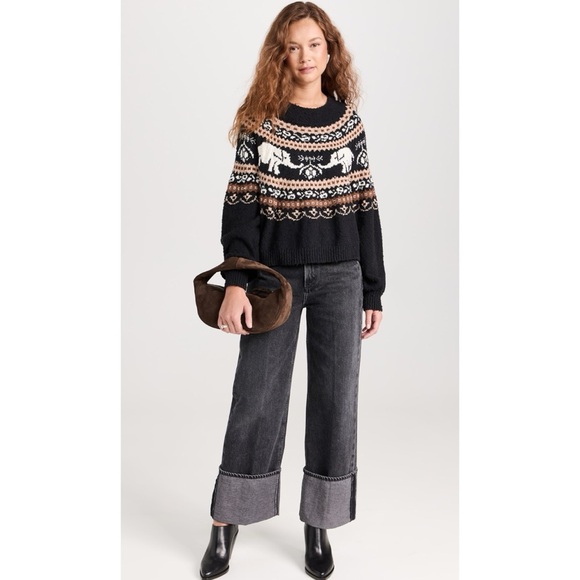 NWOT Free People Nellie Sweater Knit Oversized Chunky Elephants Size L - Picture 13 of 13